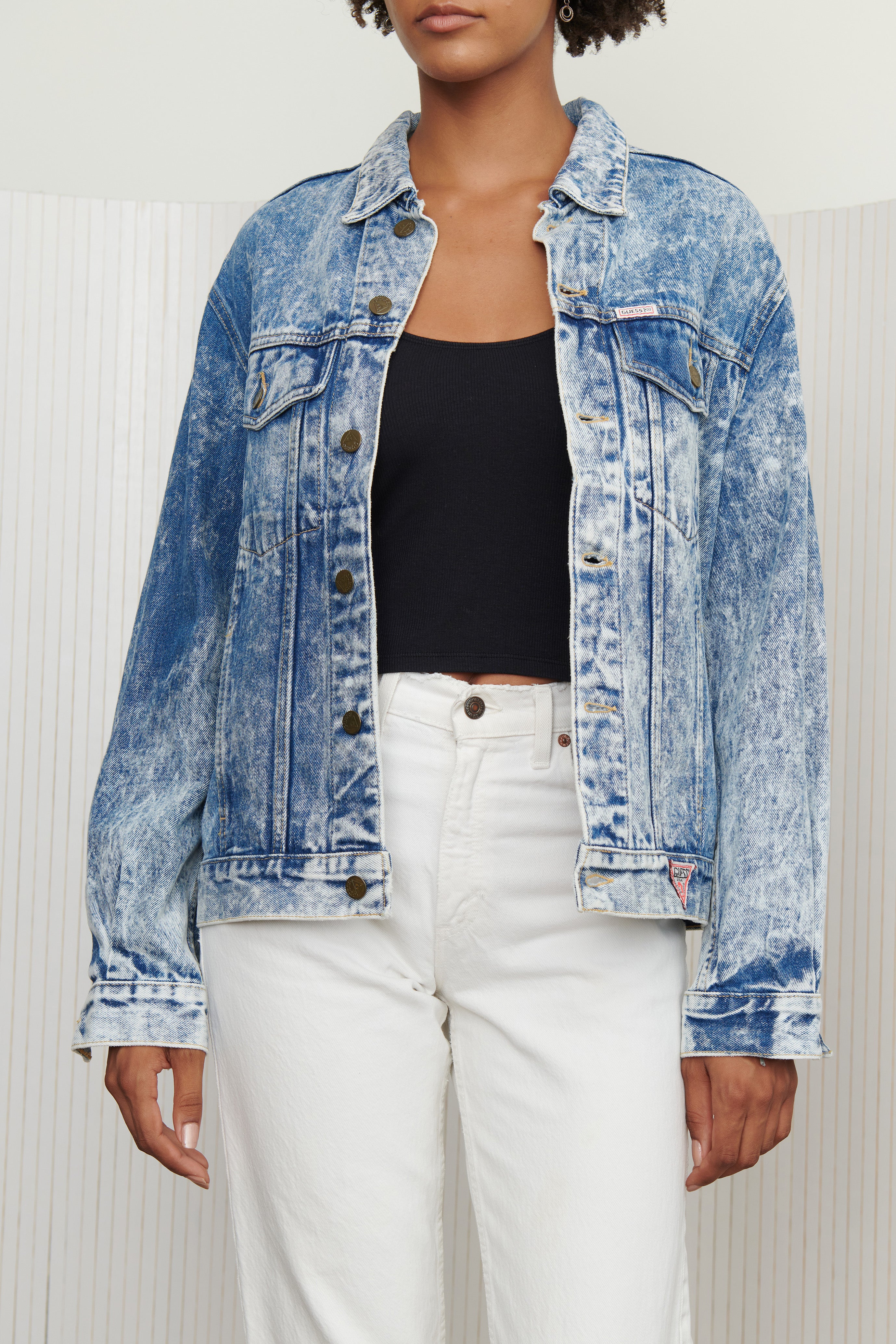GUESS Acid Wash Denim Jacket SZ Small