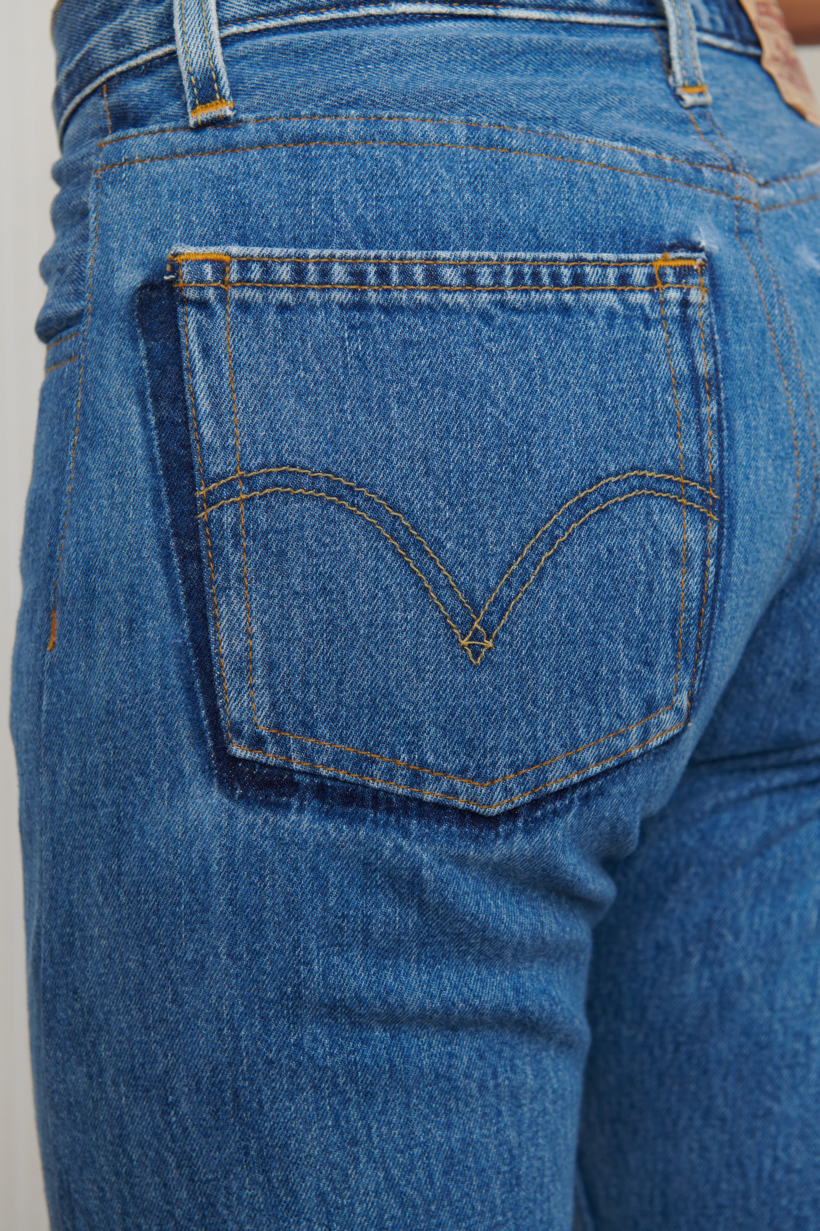 Reworked Dark Wash Levi’s Jeans Extra Long SZ 27