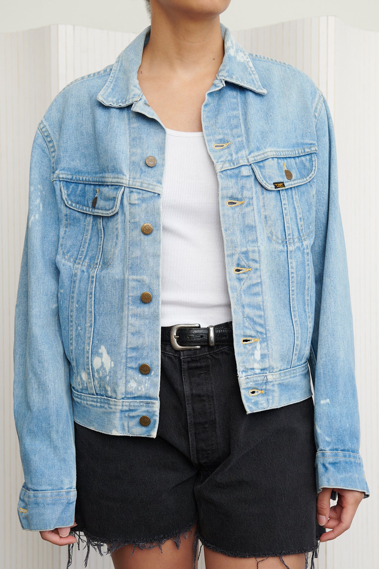 Lee Bleached Light Wash Denim Jacket SZ Small