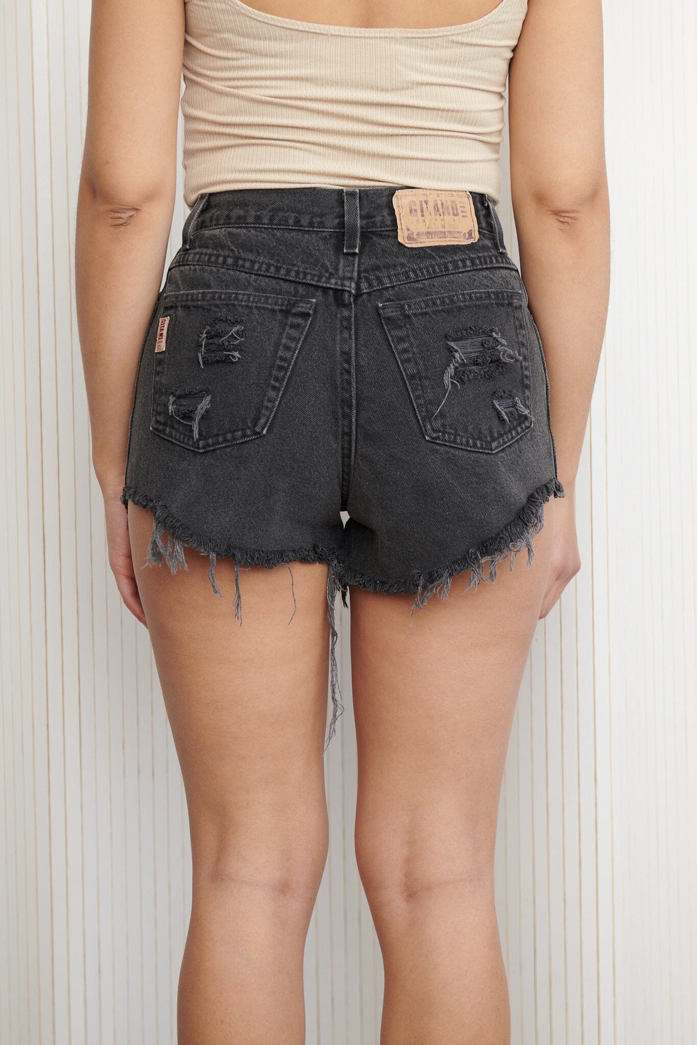 GITANO Black Distressed Cut Offs SZ 28 Shorts GITANO