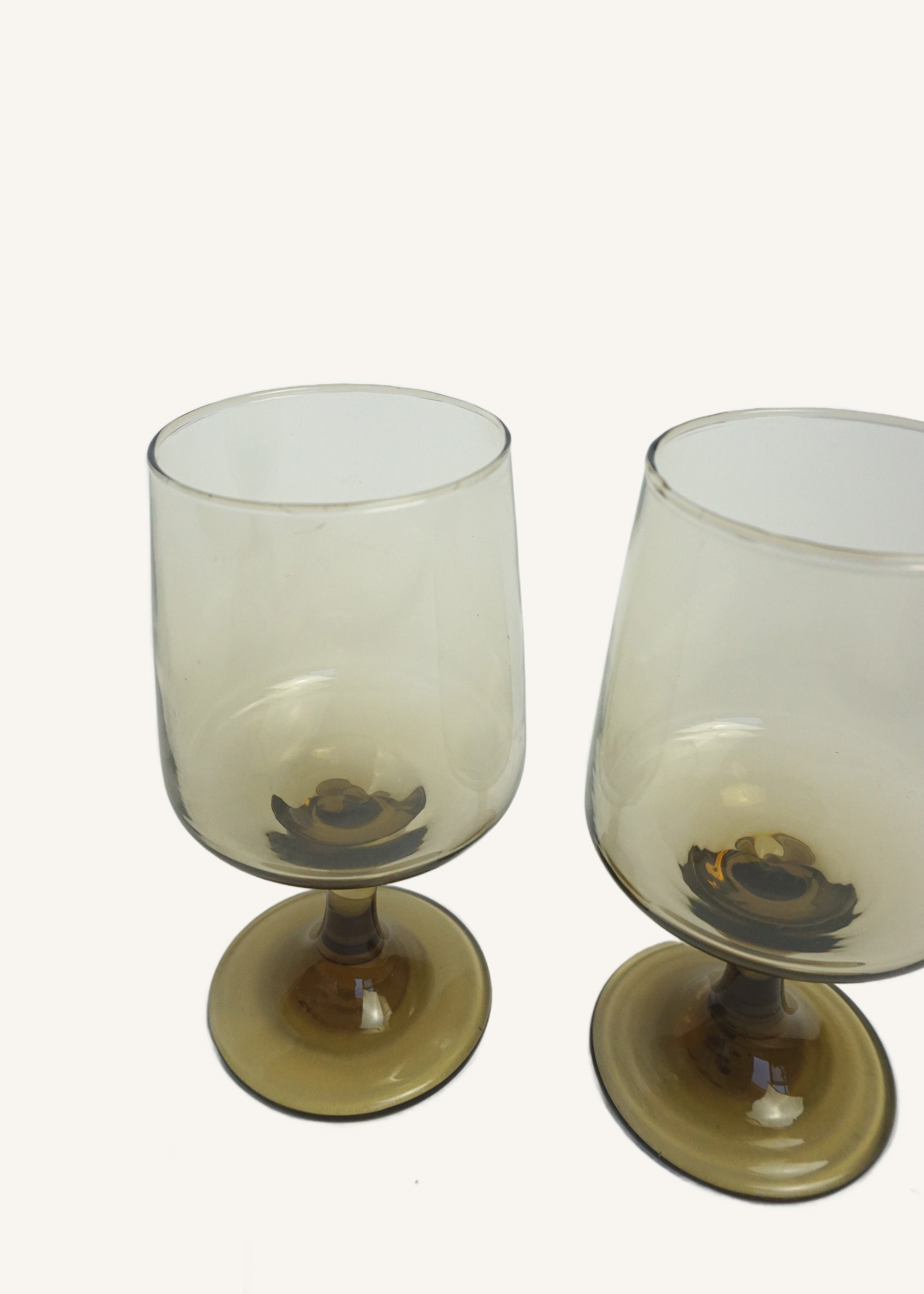 Amber Glass Wine Glasses