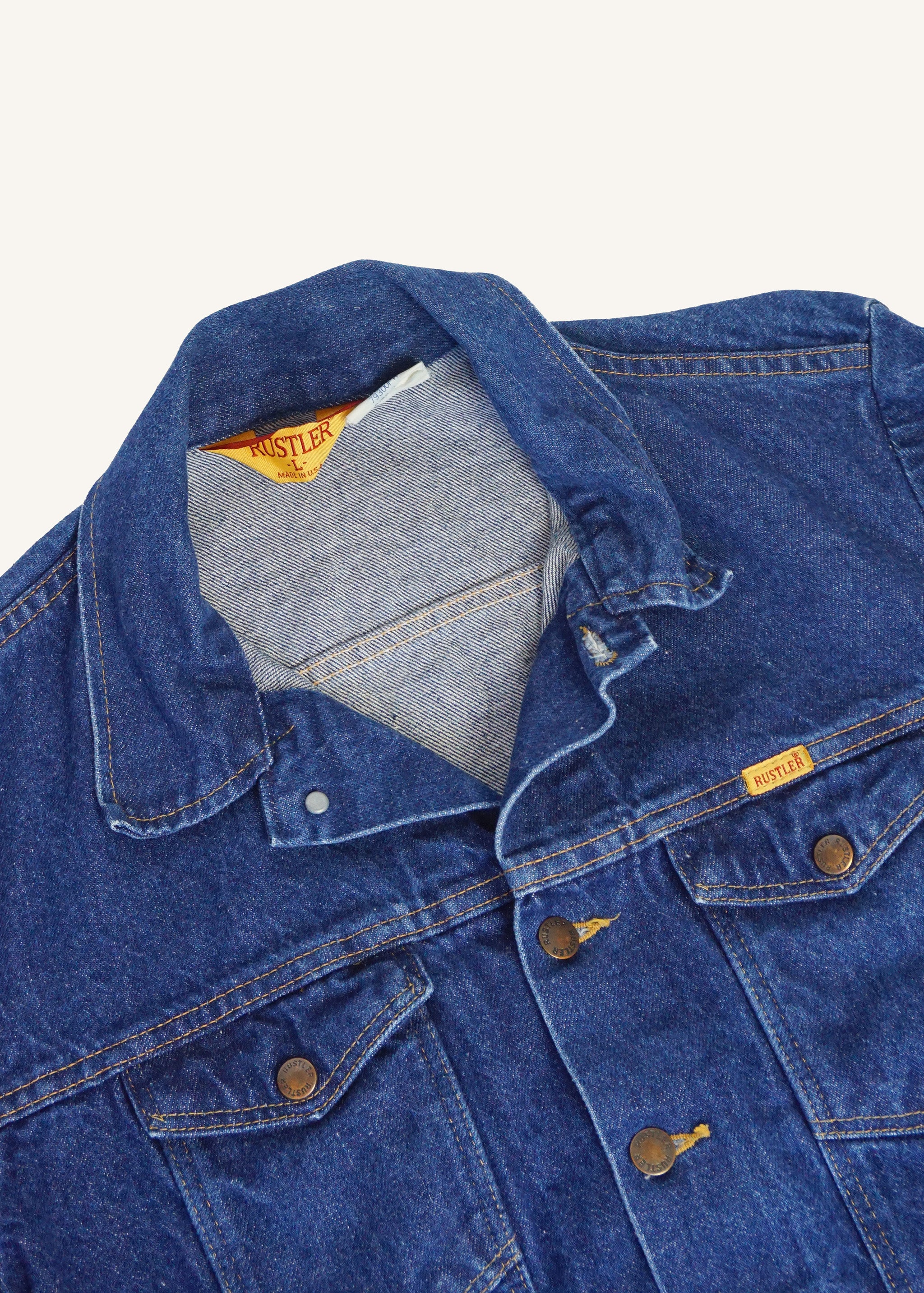 Dark Wash Rustler Trucker Jacket SZ Large