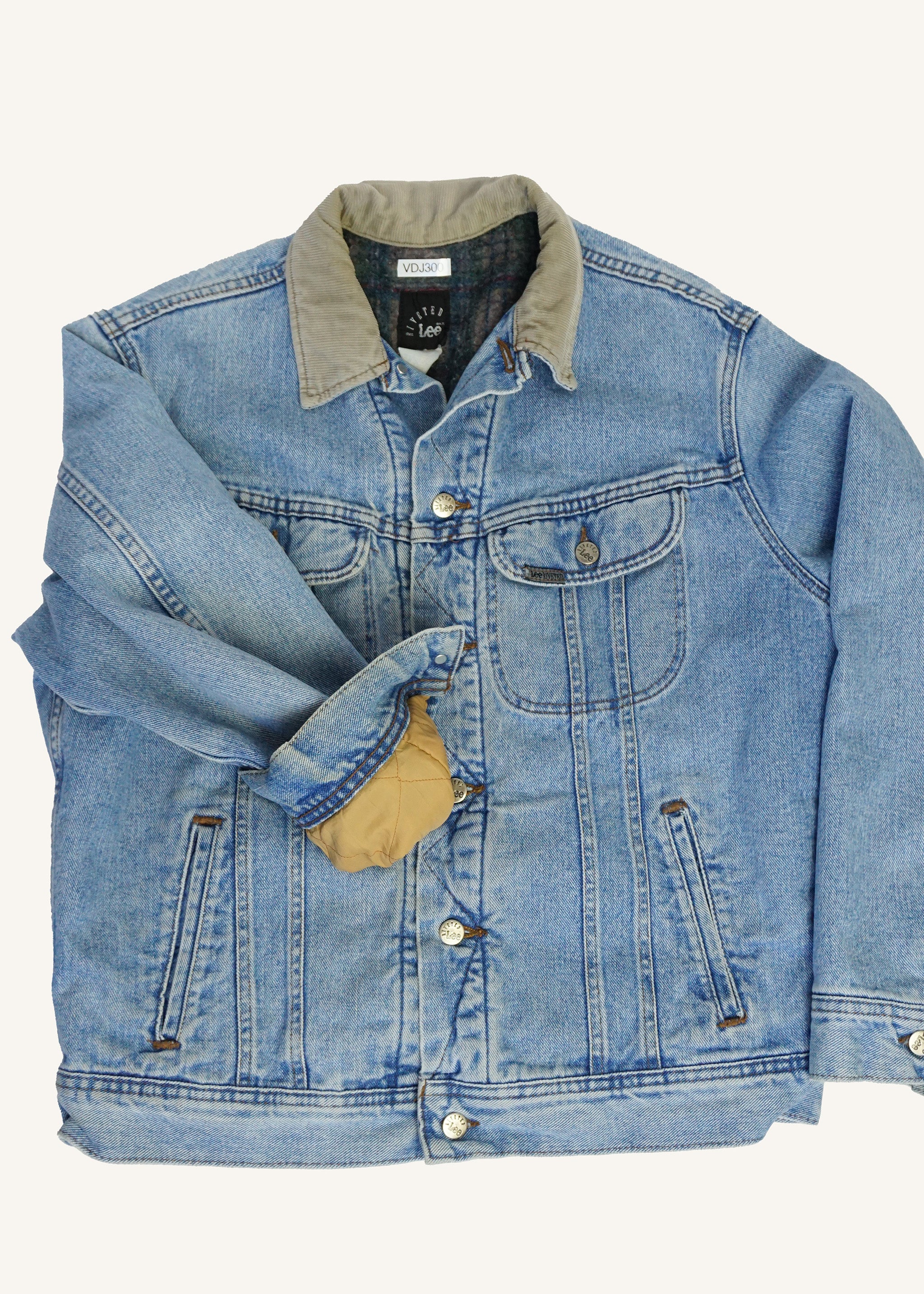 Fleece Lined Lee Trucker Jacket SZ Large