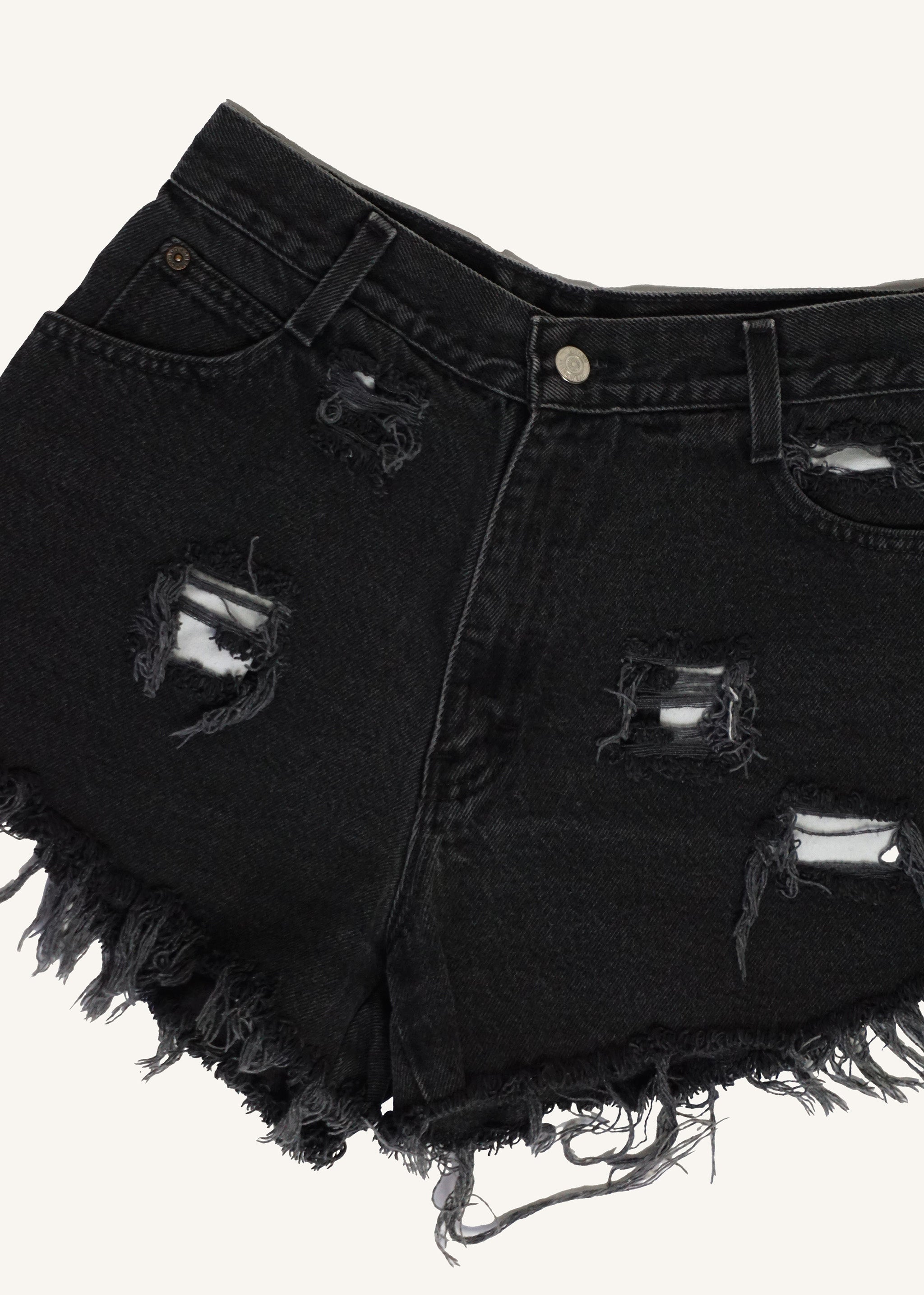 GITANO Black Distressed Cut Offs SZ 28