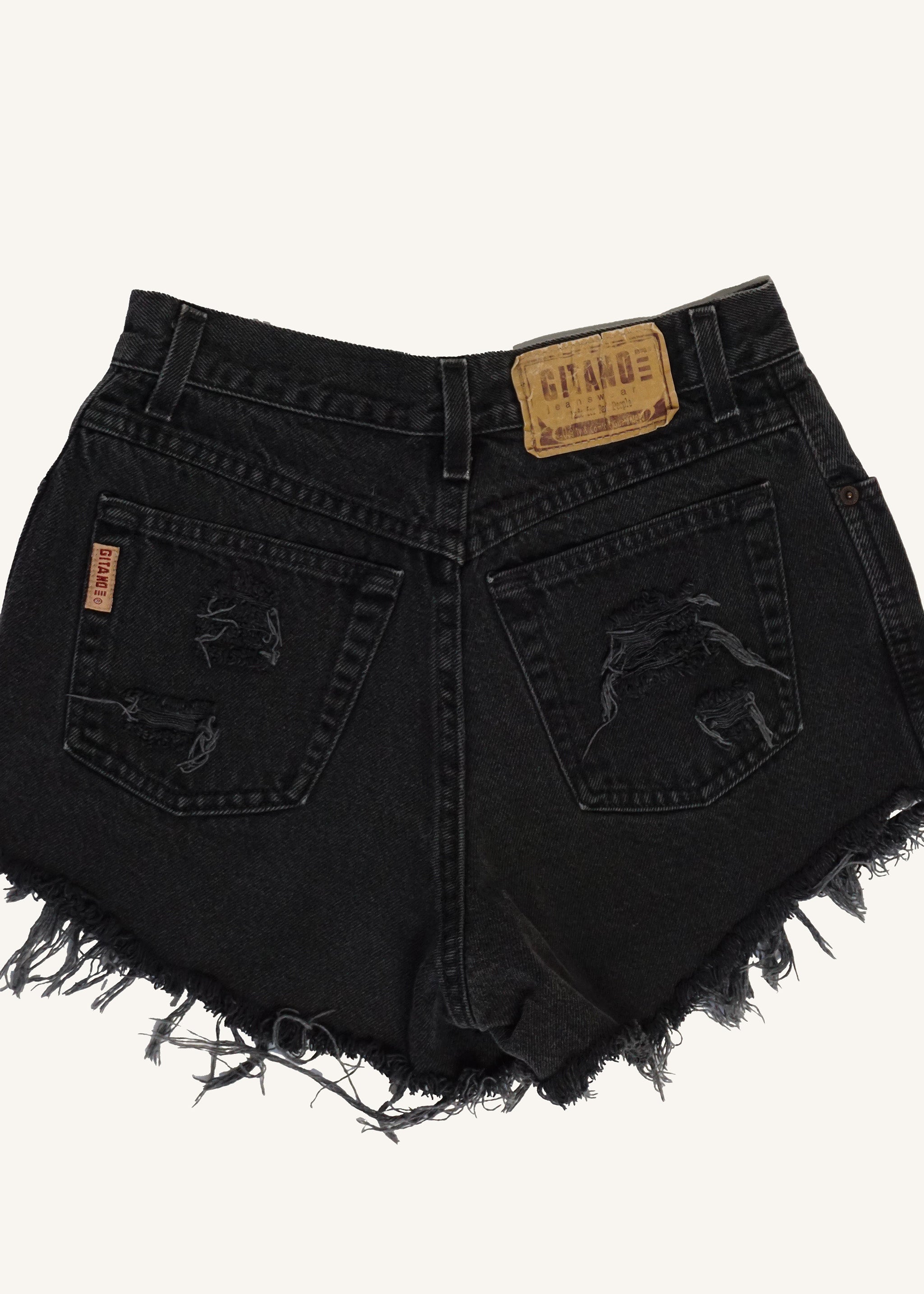 GITANO Black Distressed Cut Offs SZ 28