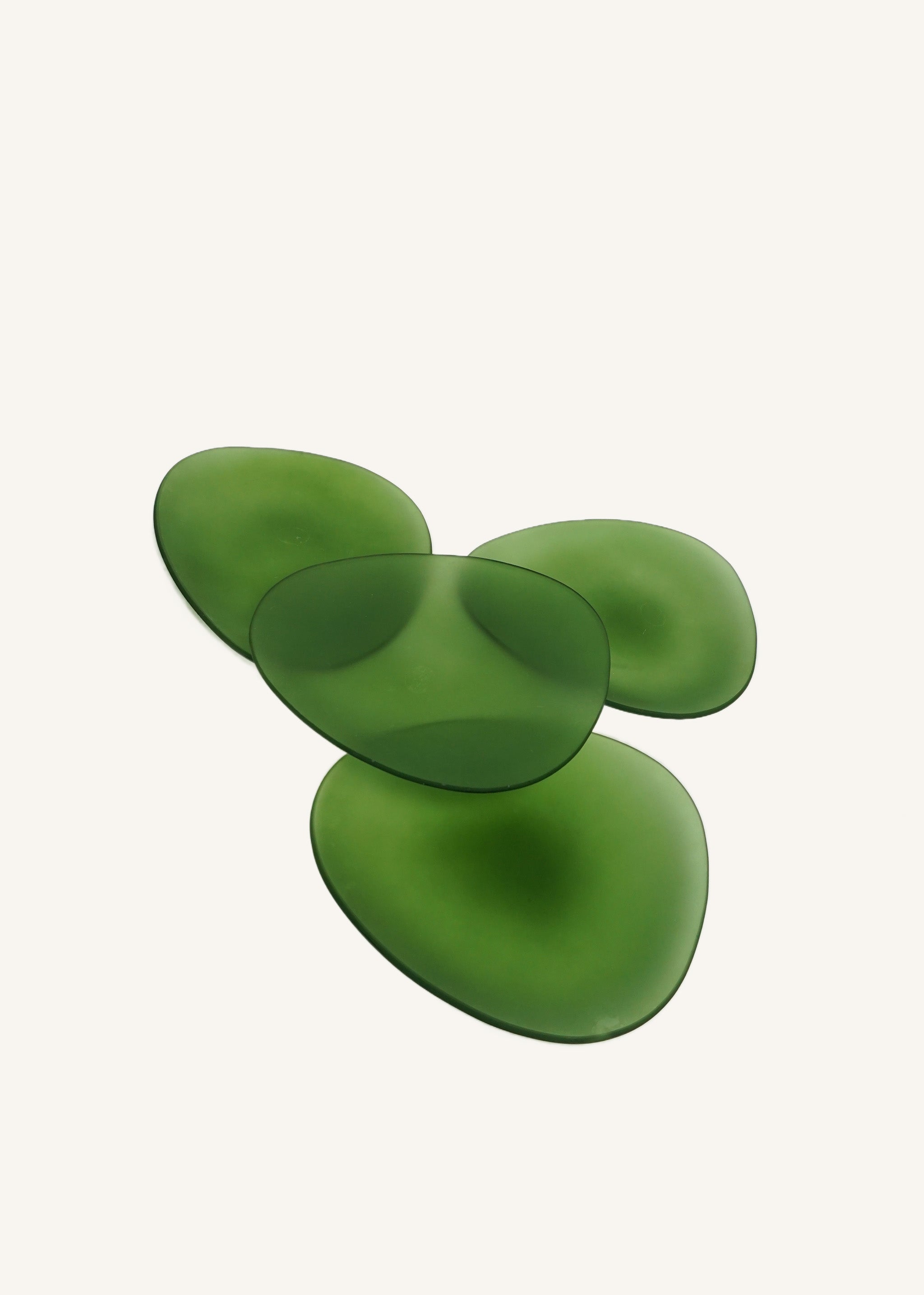 Green Frosted Glass Plates
