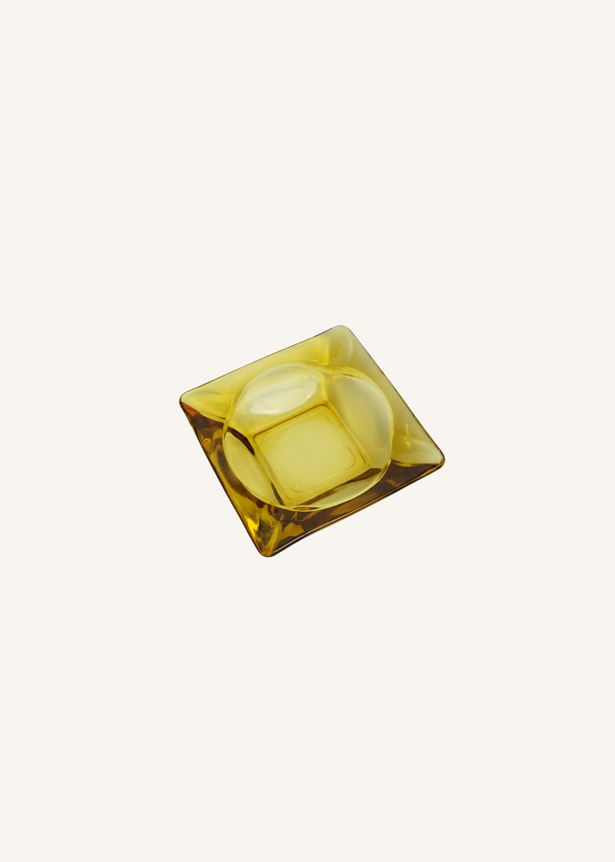 Yellow Glass Ashtray