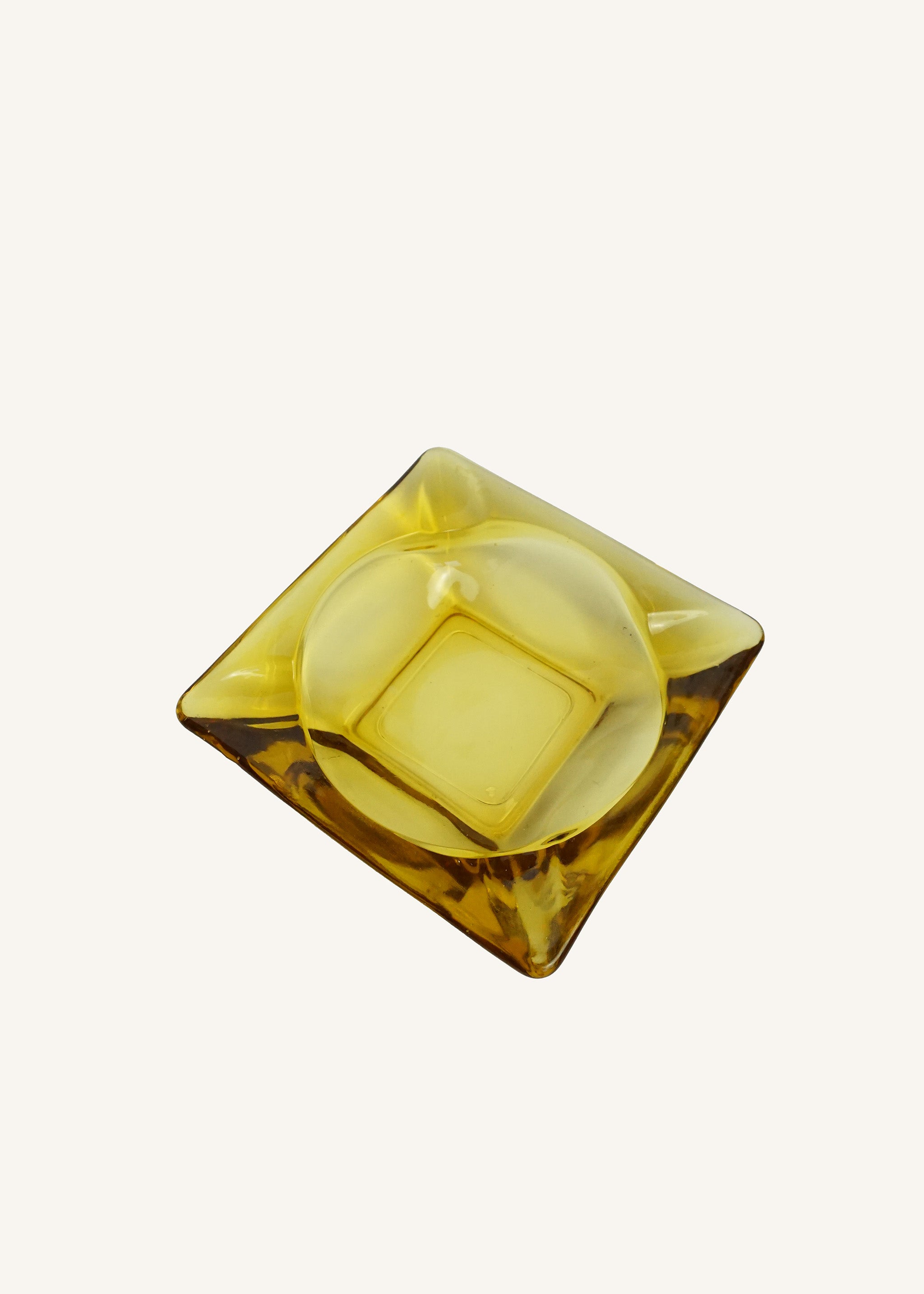 Yellow Glass Ashtray