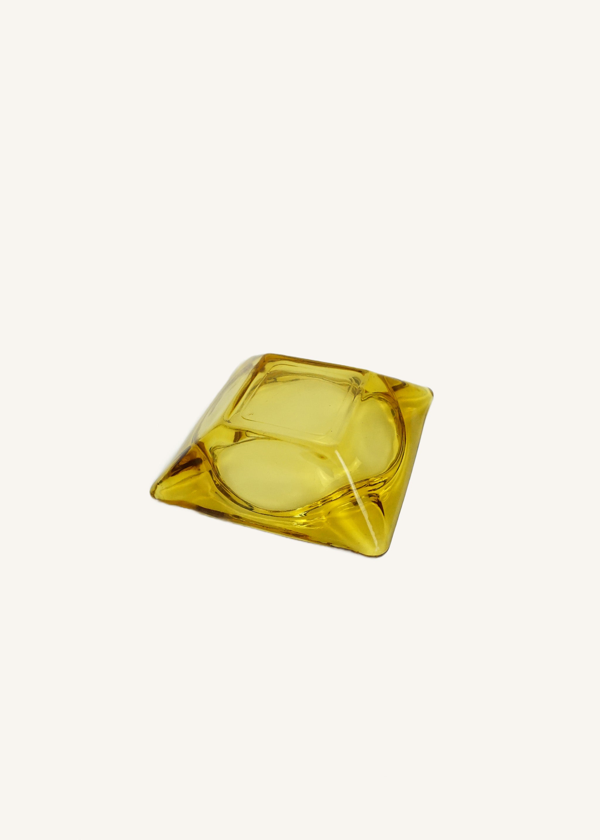 Yellow Glass Ashtray