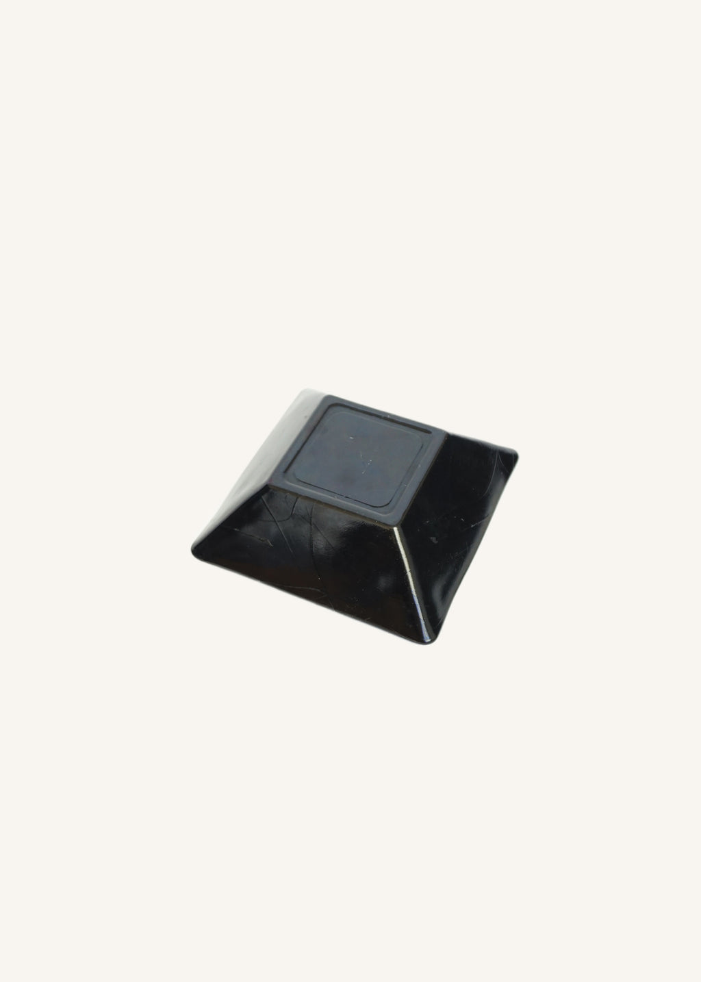 Black 1970’s MCM Drizzle Square Glass Ashtray