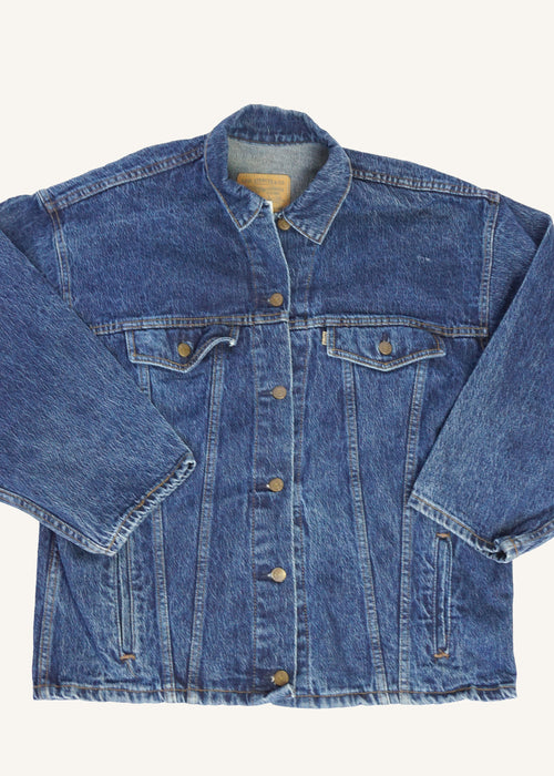 1980s Levi's Dark Wash Trucker Jacket SZ Large