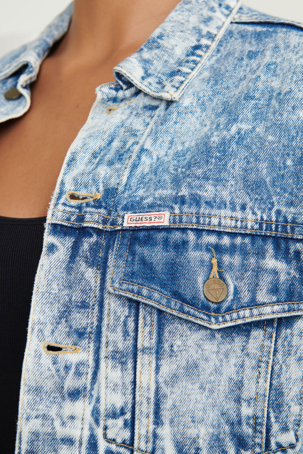 GUESS Acid Wash Denim Jacket SZ Small