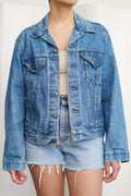 Levi's Washed Out Dark Wash Denim Jacket SZ Medium
