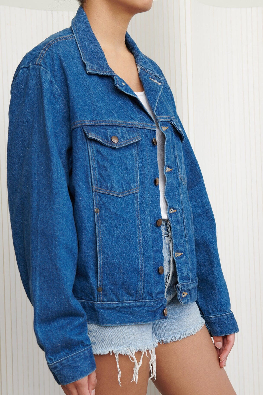 Dark Wash Rustler Denim Jacket SZ Large Jacket Rustler