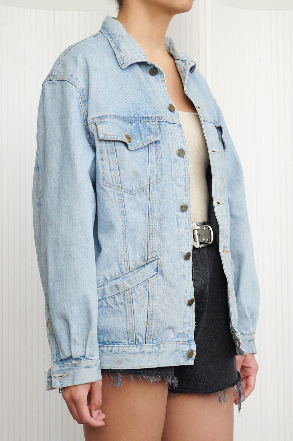 ESPIRIT Oversized Denim Railroad Jacket SZ Large