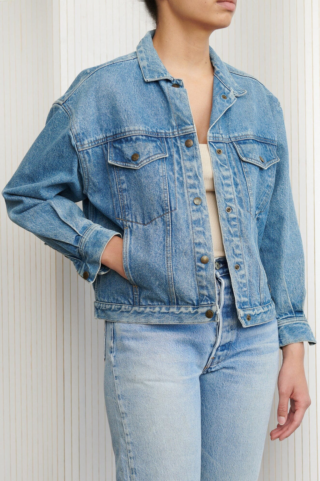 Calvin Klein Medium Wash Denim Jacket SZ Medium Jacket Calvin Klein