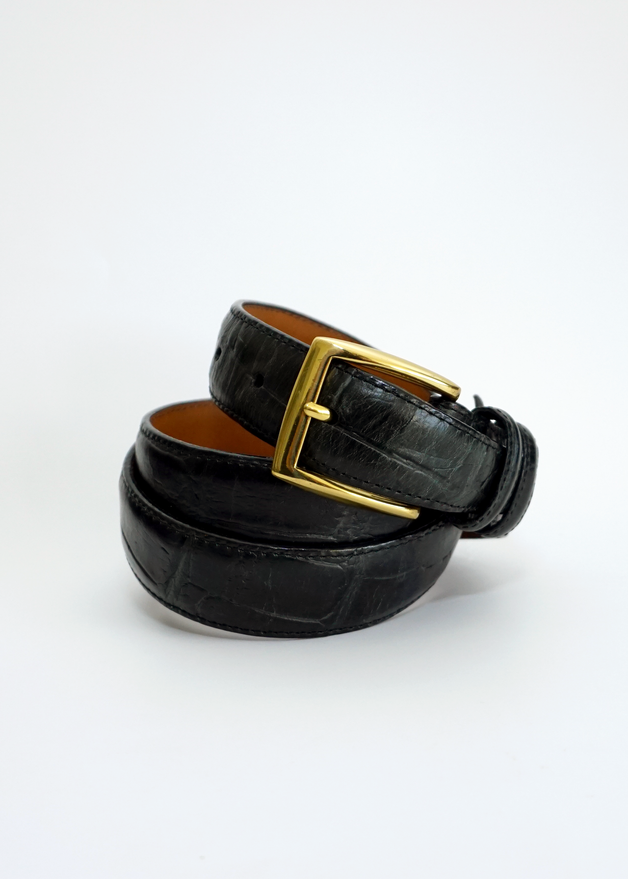 Brighton Vintage Leather Belt w/ Gold Details