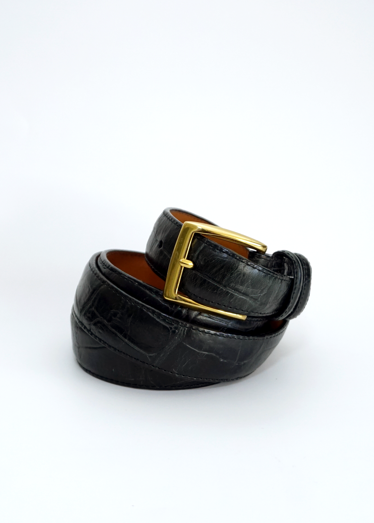 Brighton Vintage Leather Belt w/ Gold Details