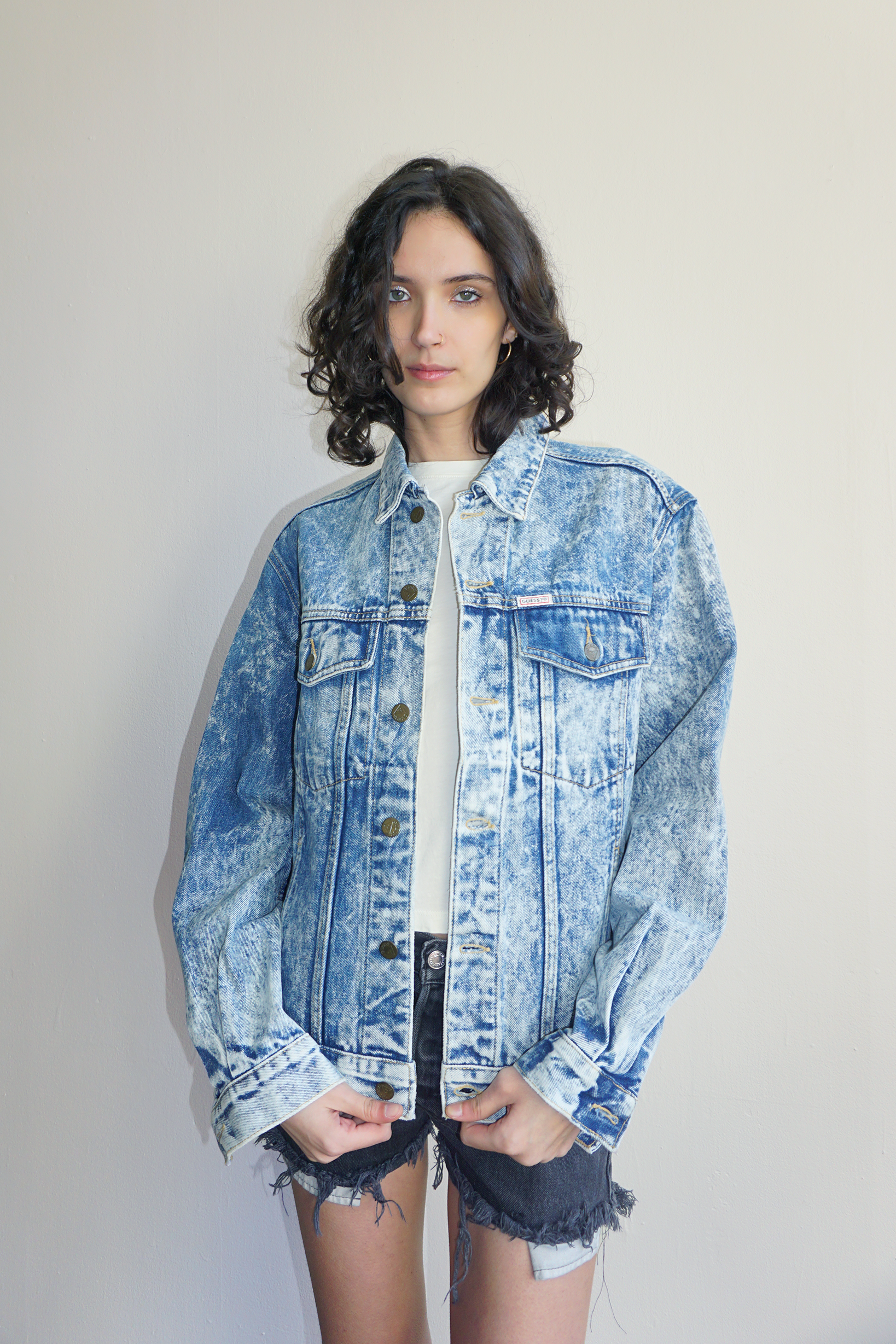 GUESS Acid Wash Denim Jacket SZ Small