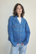 Faded Dark Wash Rustler Denim Jacket SZ Large