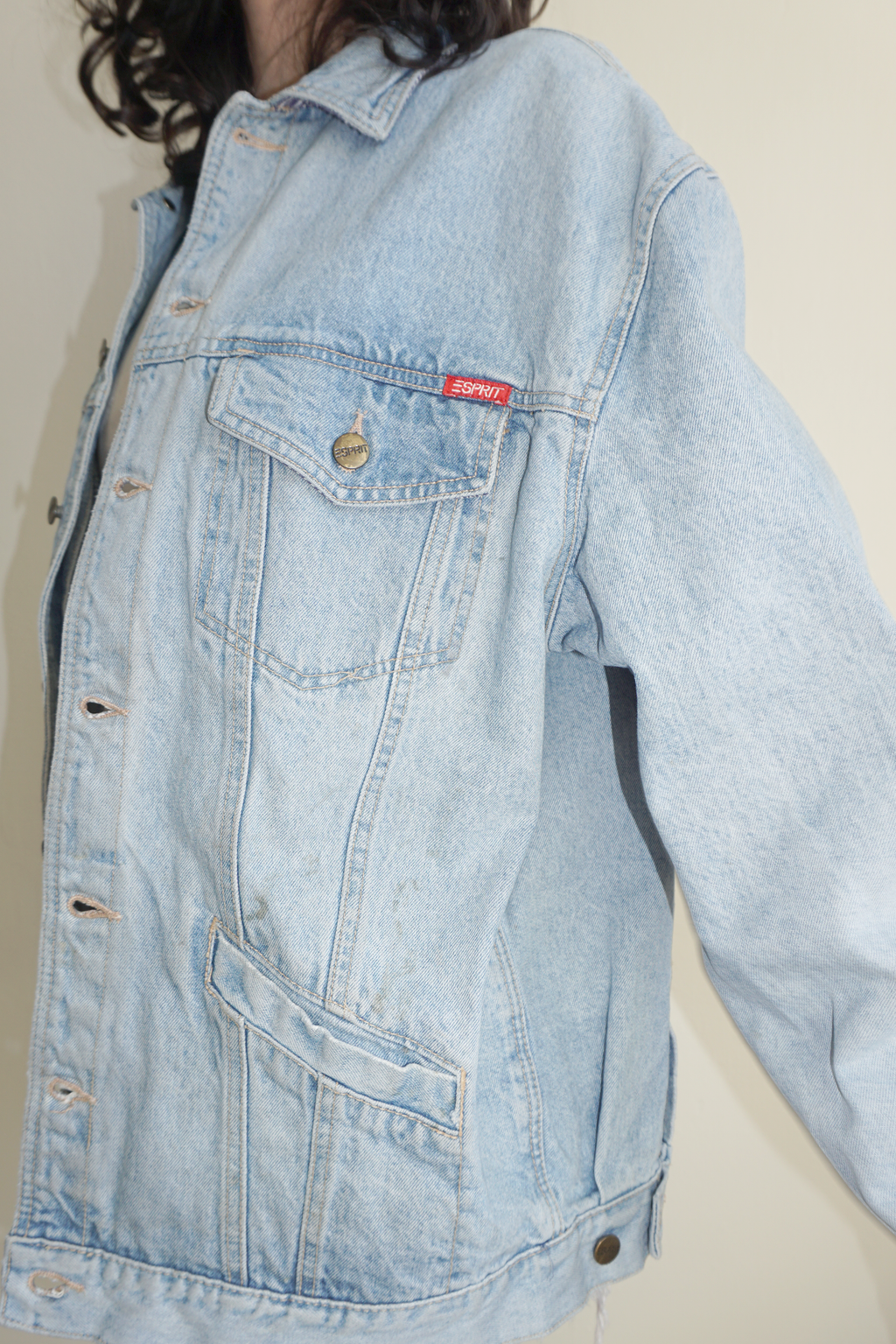 ESPRIT Oversized Denim Railroad Jacket SZ Large