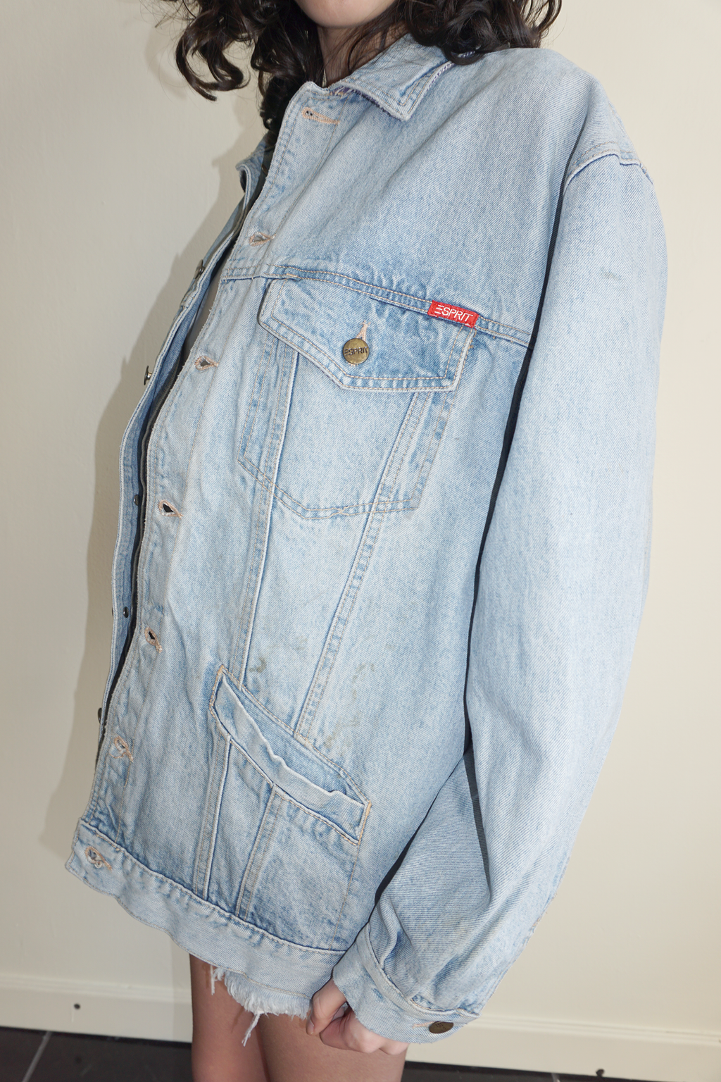 ESPRIT Oversized Denim Railroad Jacket SZ Large