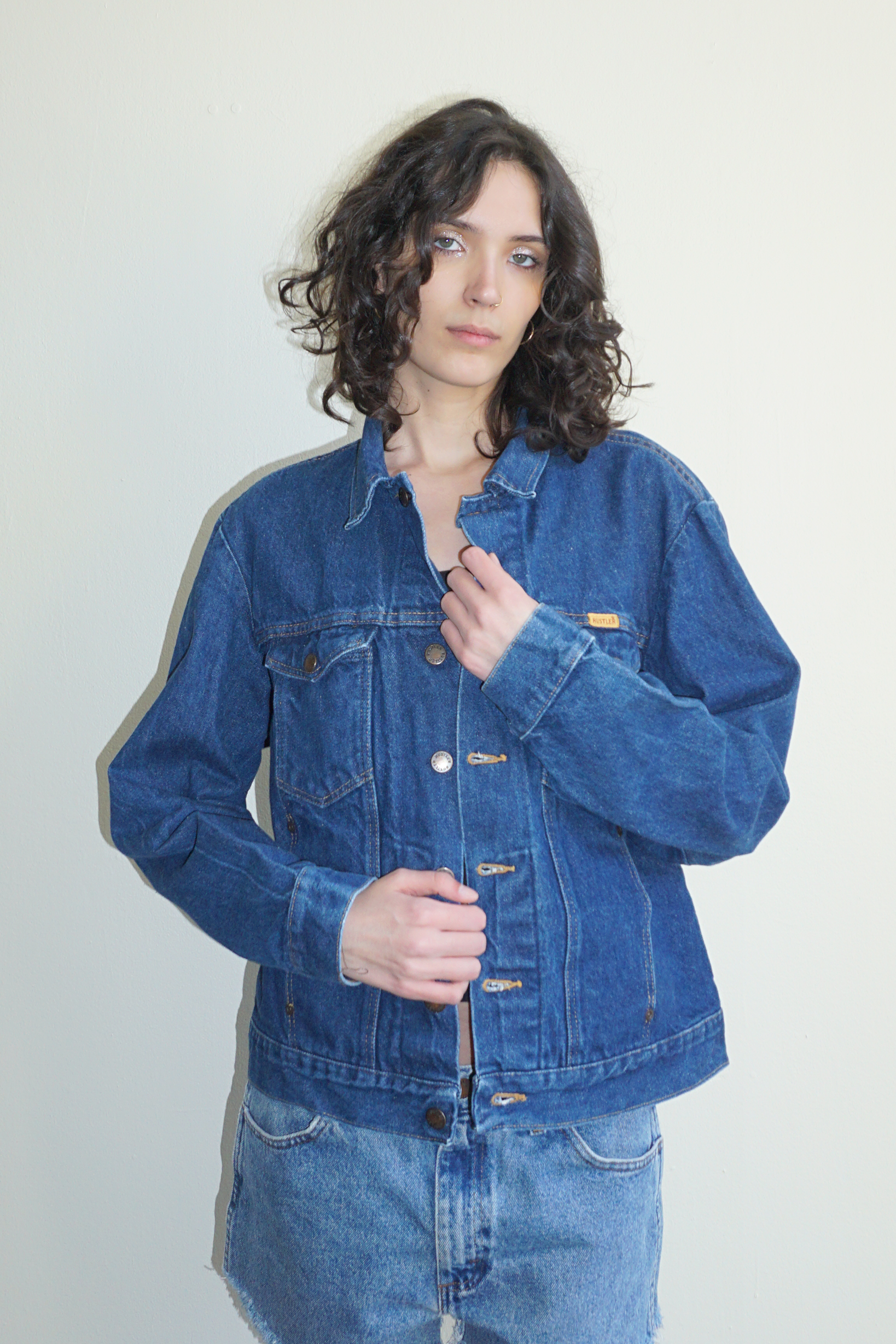 Dark Wash Rustler Trucker Jacket SZ Large