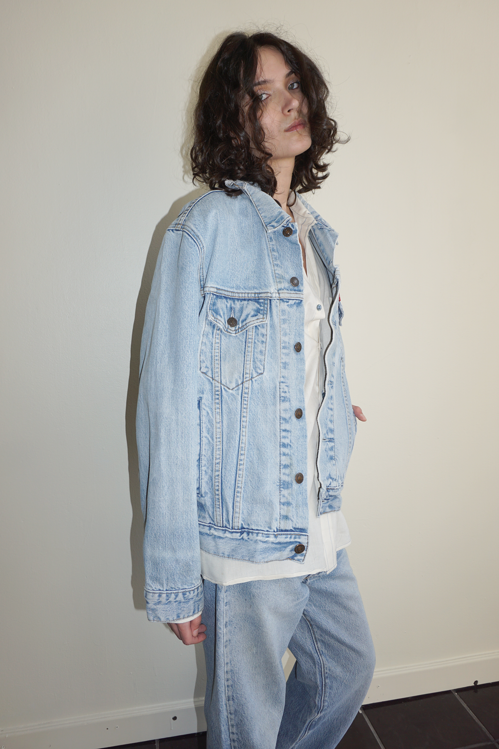 Classic Levi's Light Wash Trucker Jacket SZ Medium