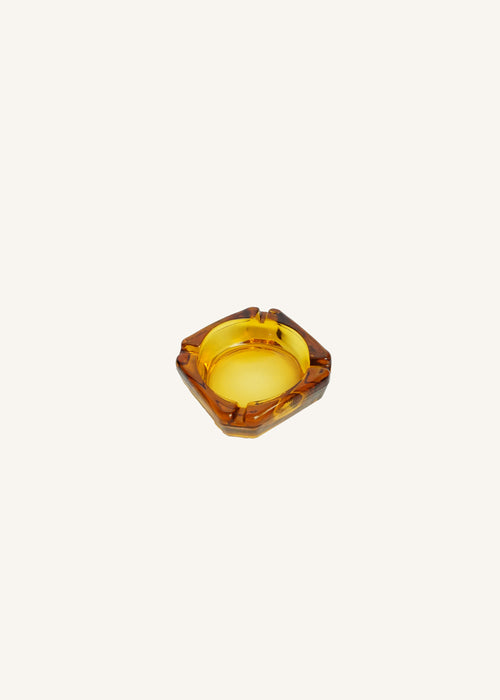 Amber Glass Ashtray