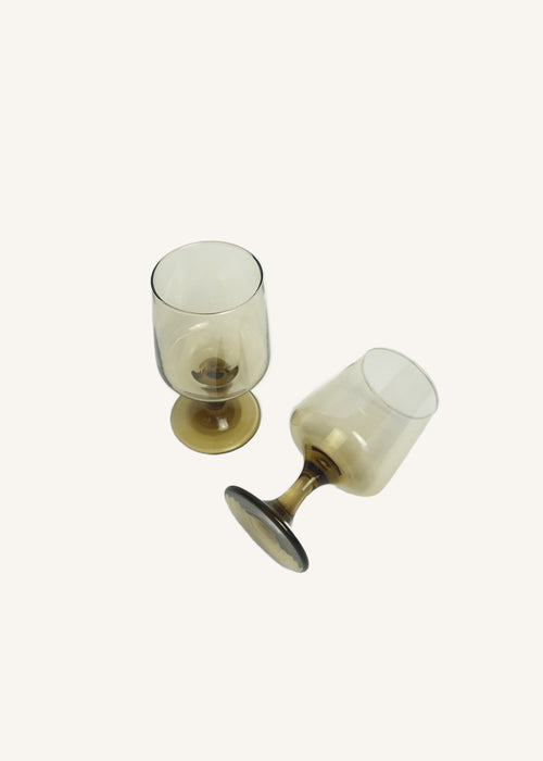 Amber Glass Wine Glasses