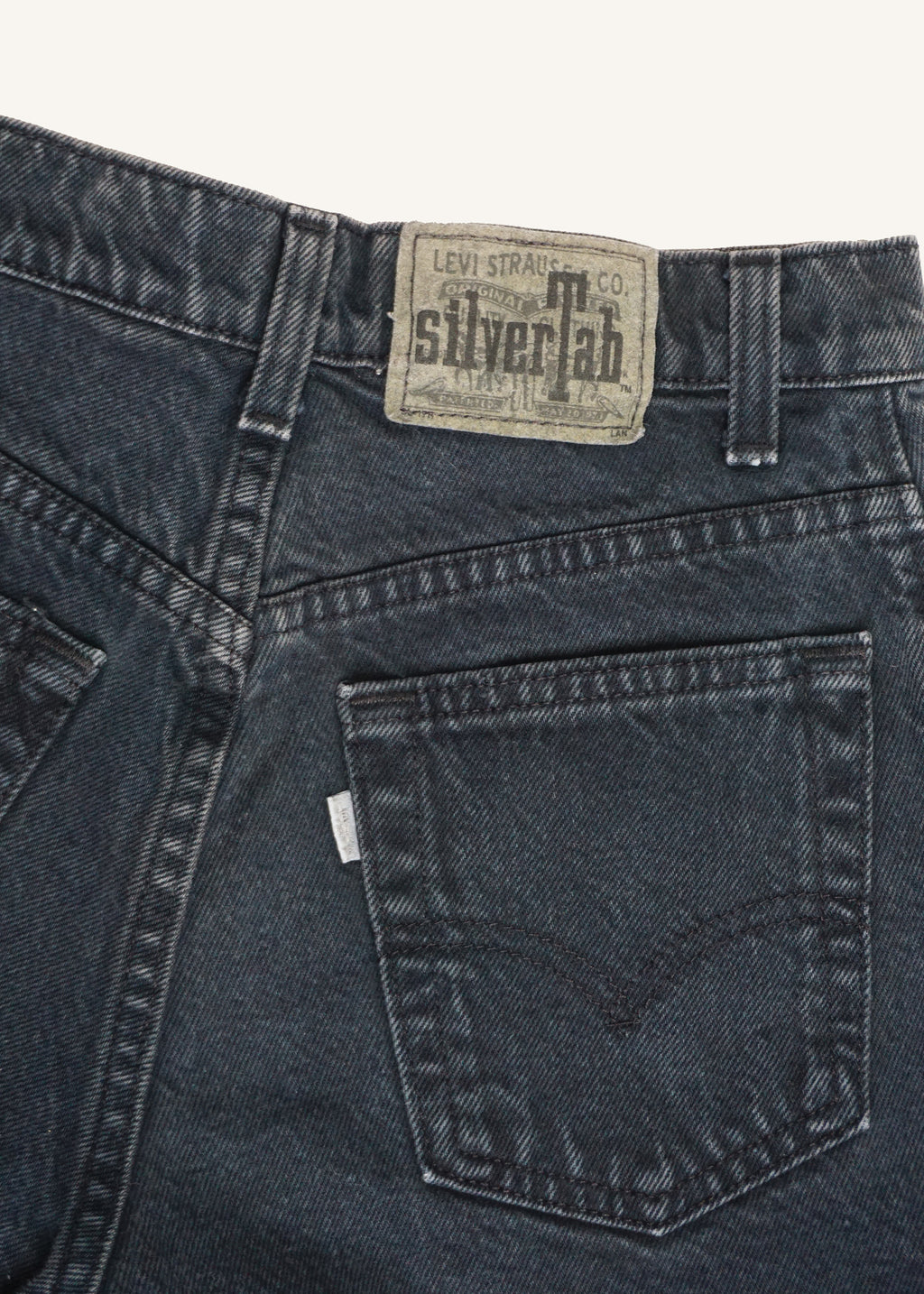 Levi's Black Silver Tab Denim Shorts SZ 27