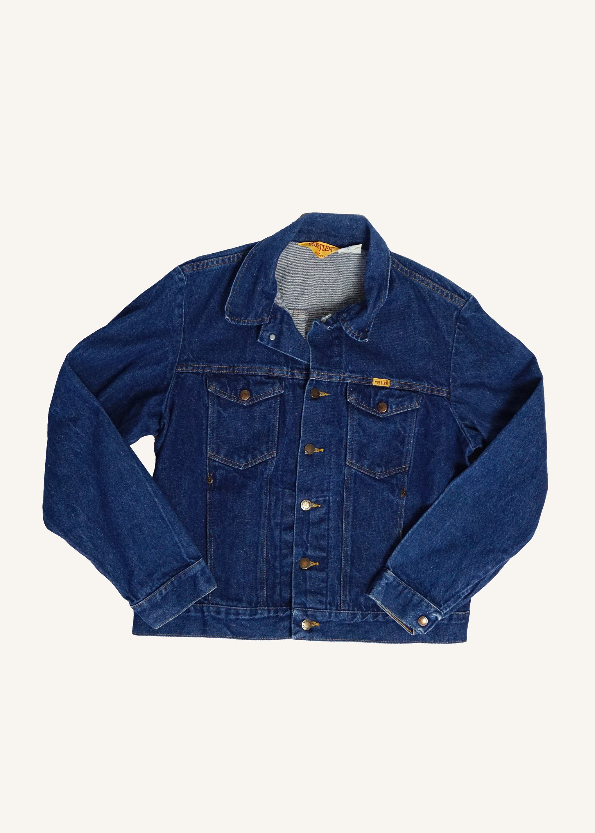 Dark Wash Rustler Trucker Jacket SZ Large