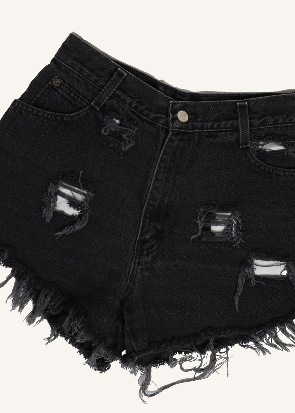 GITANO Black Distressed Cut Offs SZ 28