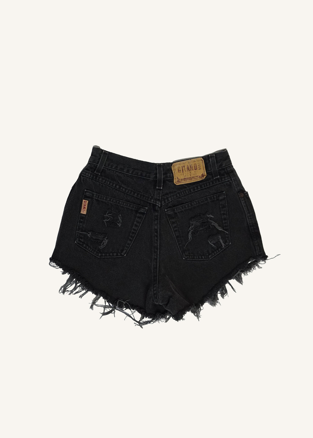 GITANO Black Distressed Cut Offs SZ 28