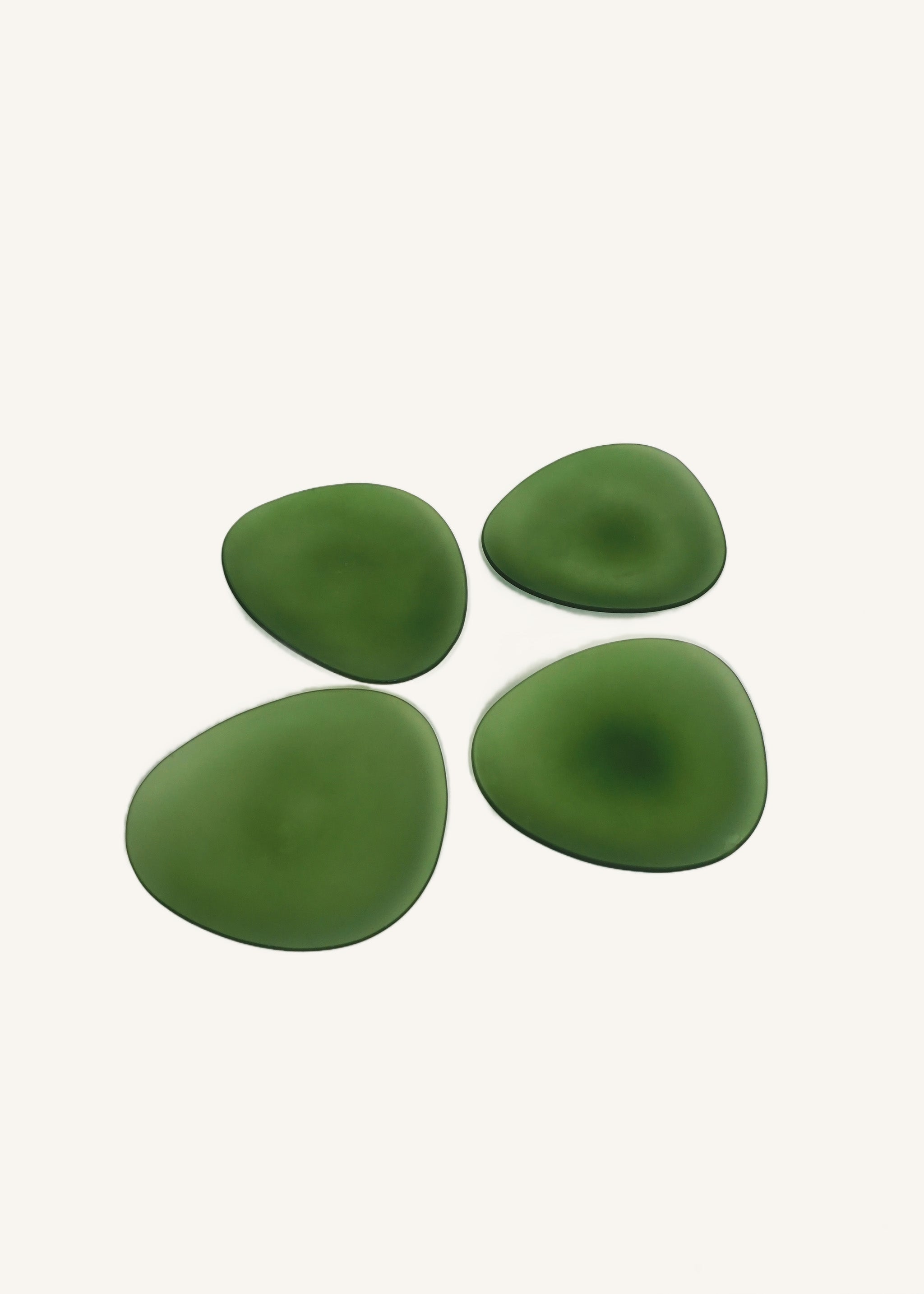 Green Frosted Glass Plates