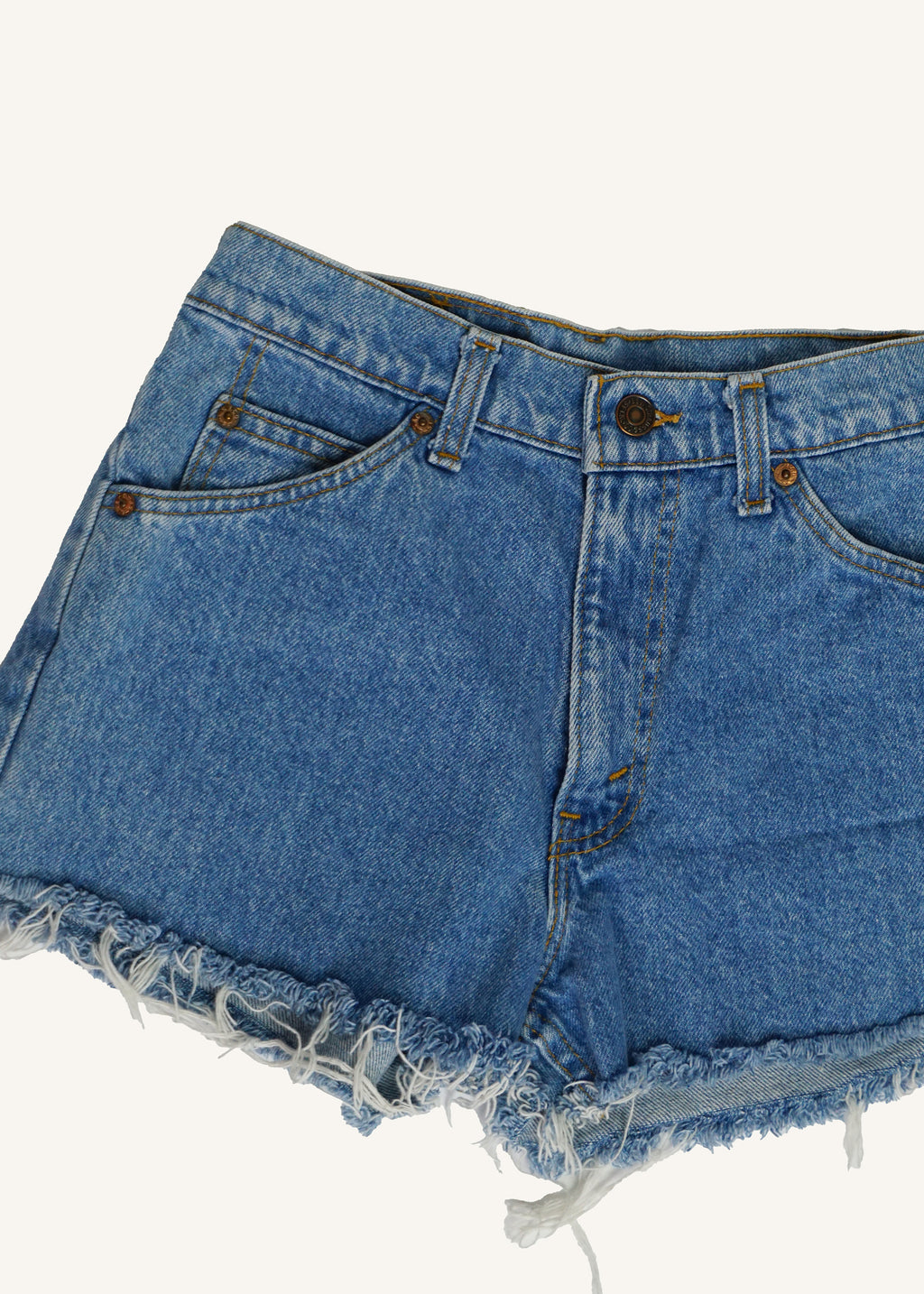 Levi's 550 Warm Medium Wash Cut Offs SZ 27