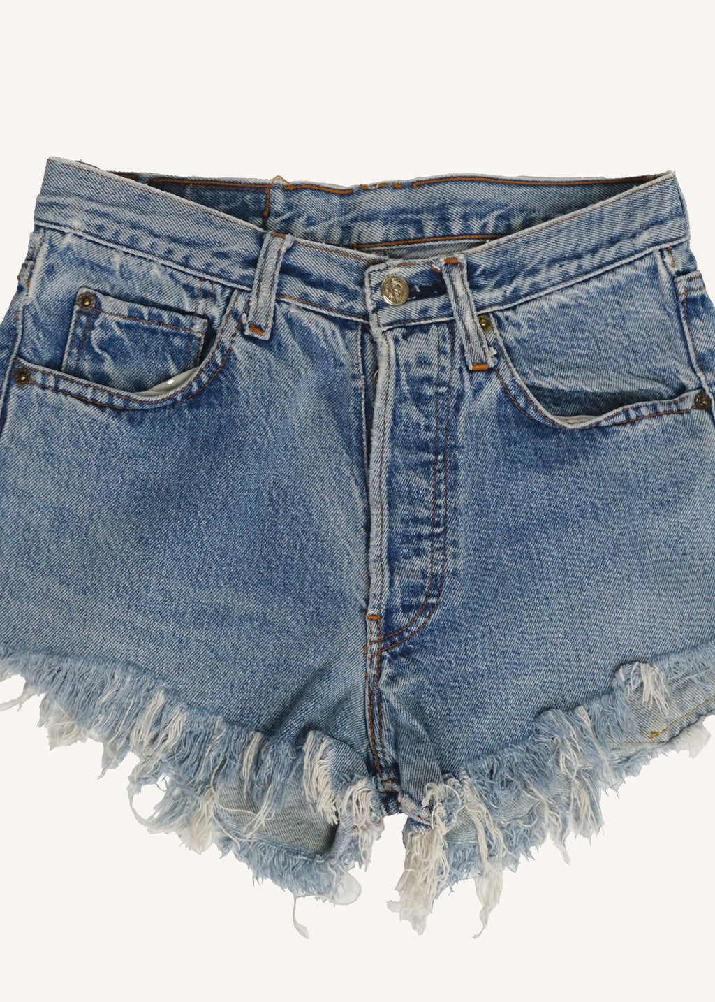Levi's Hand Distressed Light Wash 501 Cut Off Shorts SZ 26