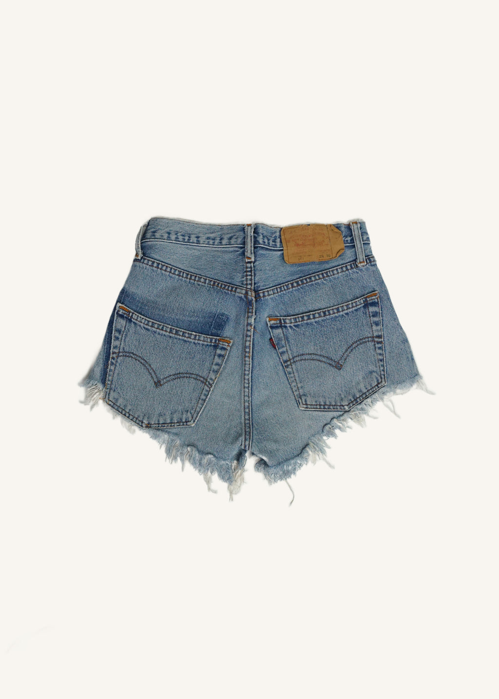 Levi's Hand Distressed Light Wash 501 Cut Off Shorts SZ 26