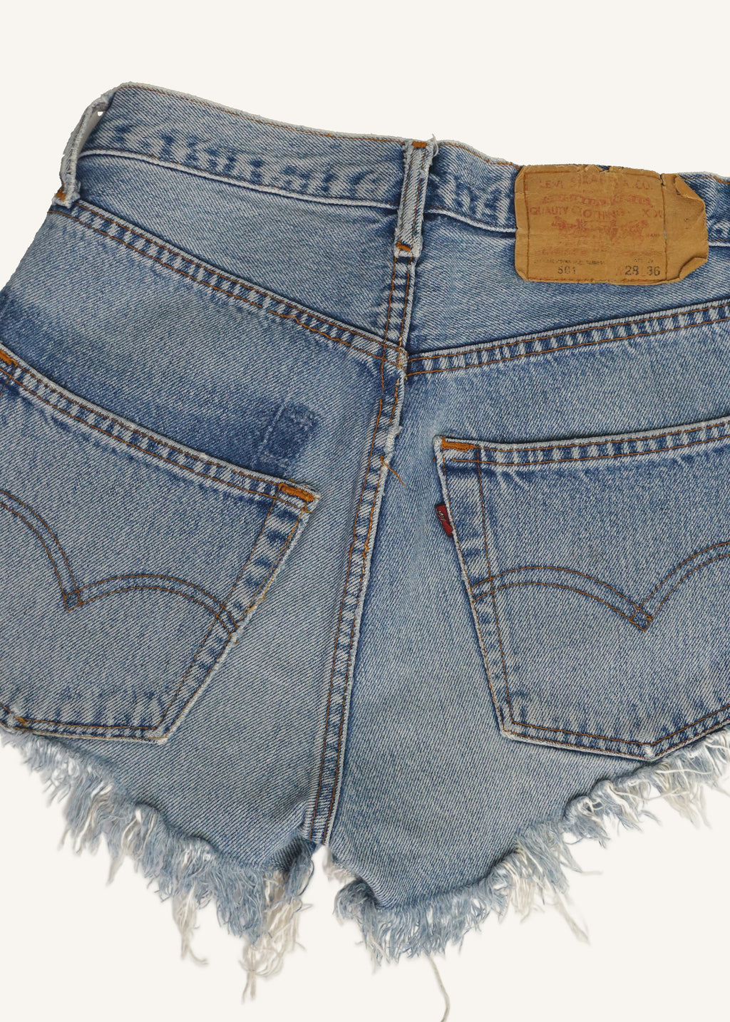 Levi's Hand Distressed Light Wash 501 Cut Off Shorts SZ 26