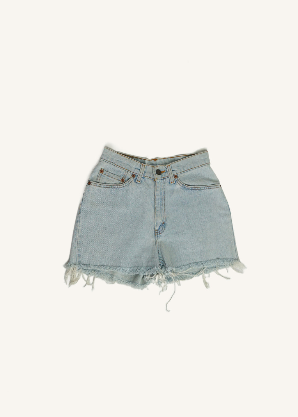 Levi's Light Wash High Waisted Cut Offs SZ 25