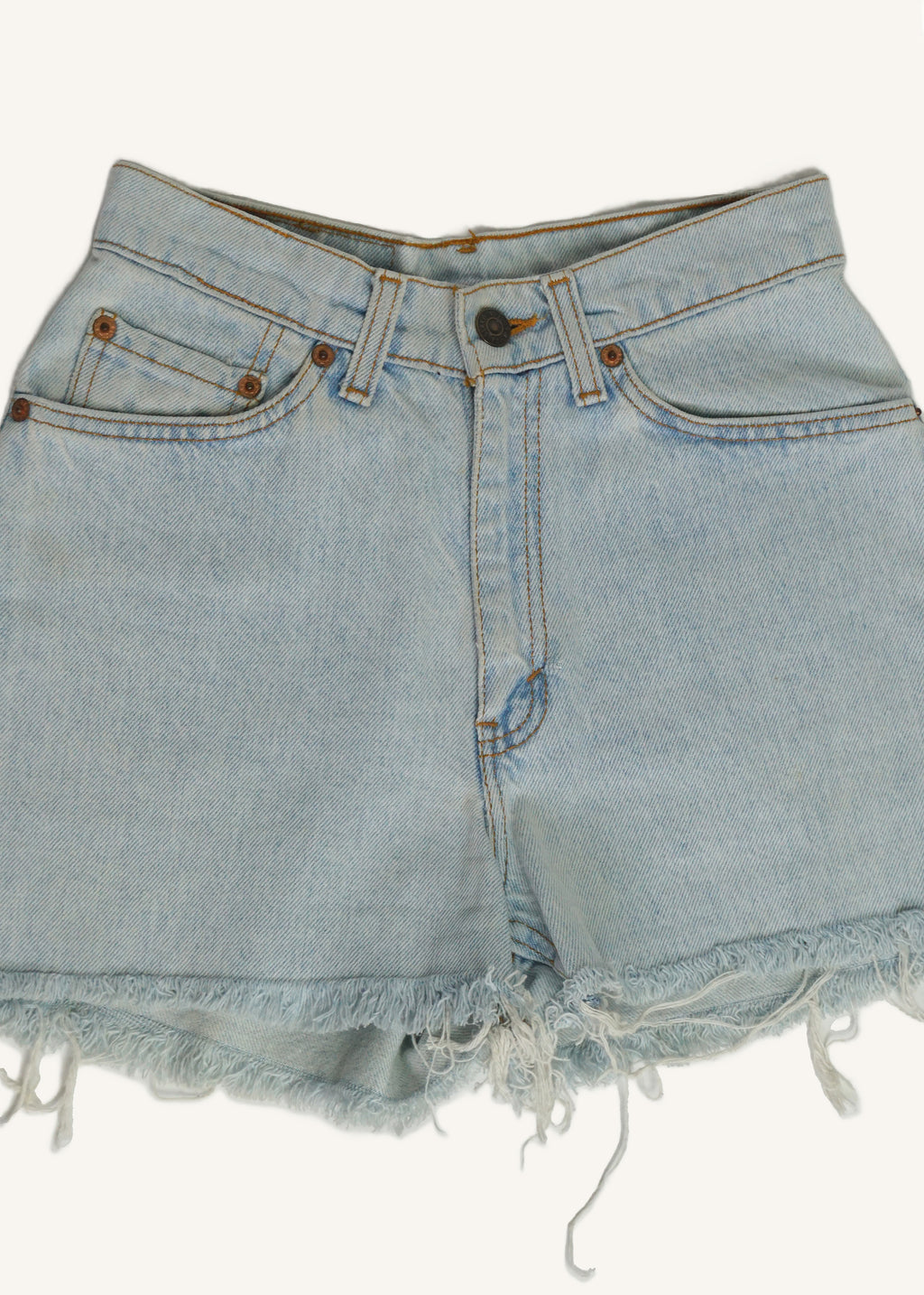 Levi's Light Wash High Waisted Cut Offs SZ 25
