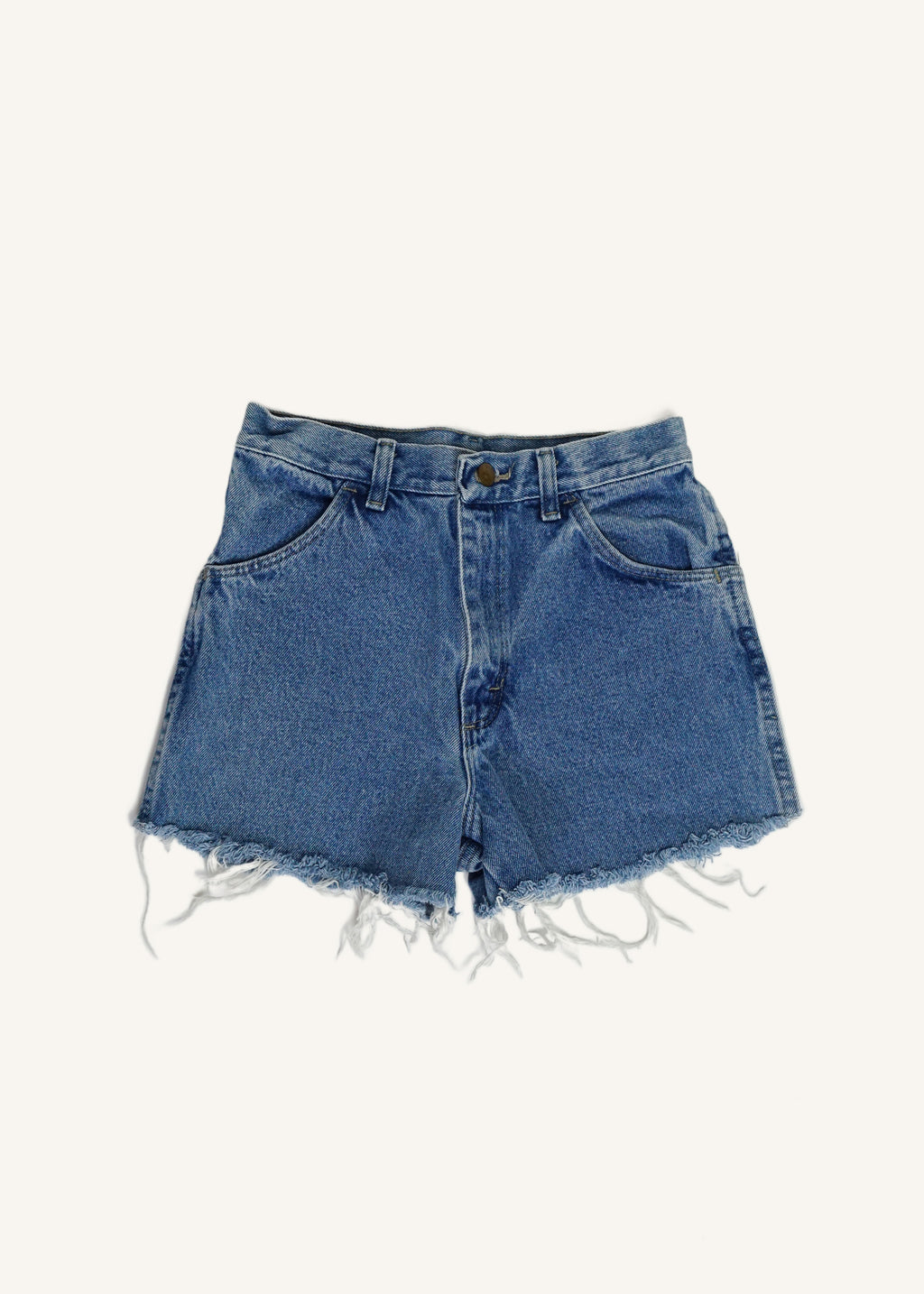 Rustler High Waisted Medium Wash Cut Offs SZ 26