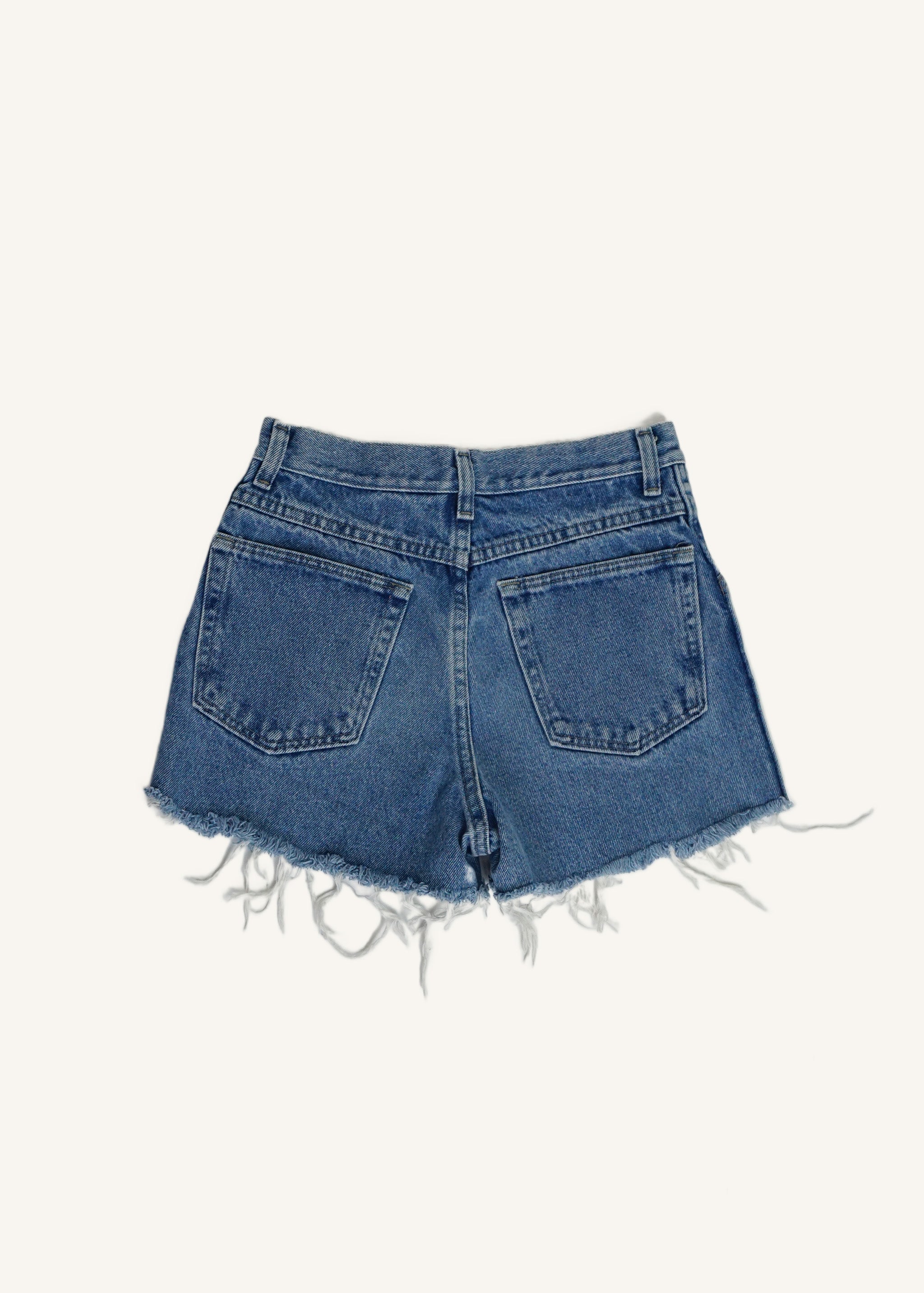 Rustler High Waisted Medium Wash Cut Offs SZ 26