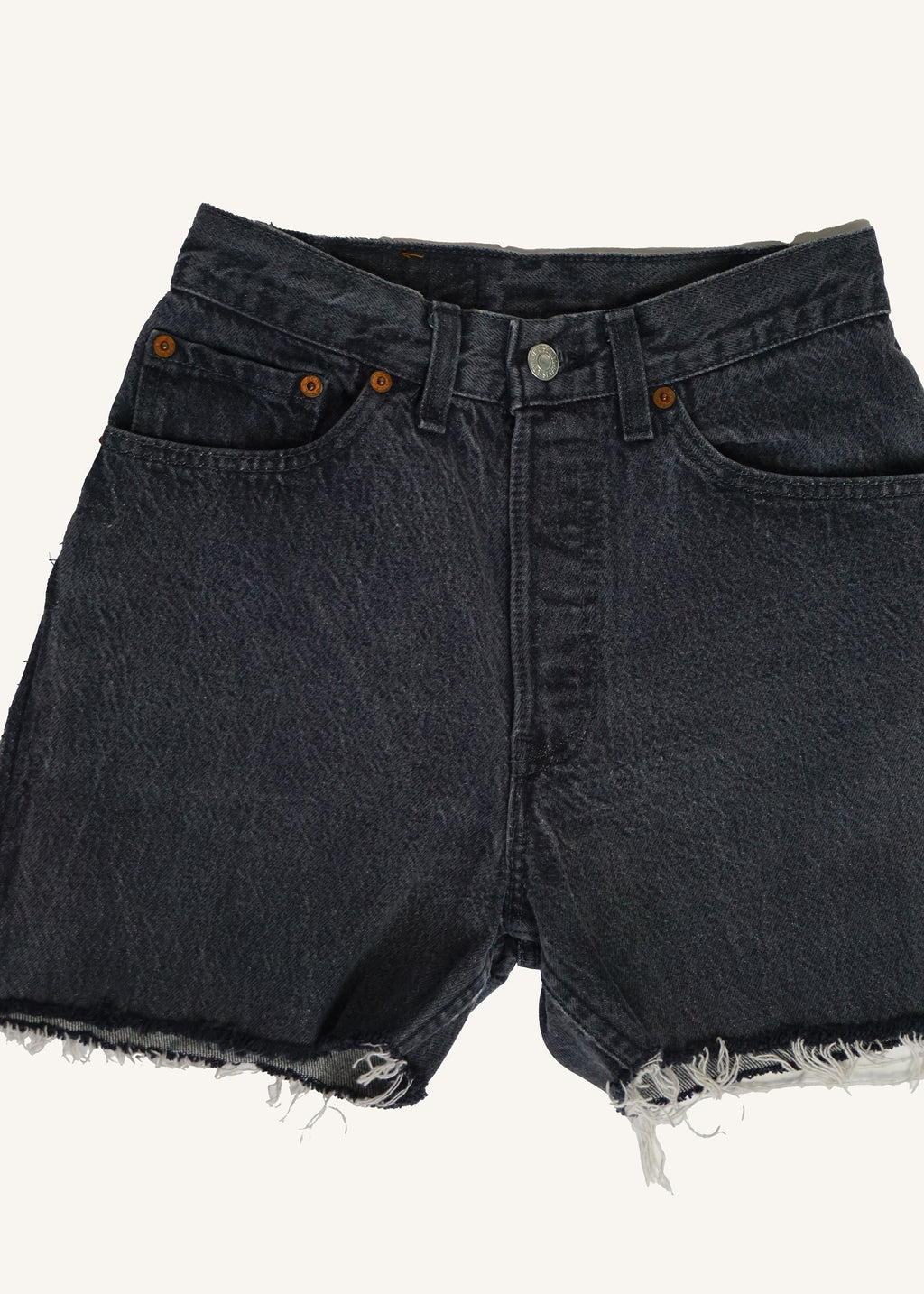 Washed Black Levi’s Cut Off Shorts SZ 25
